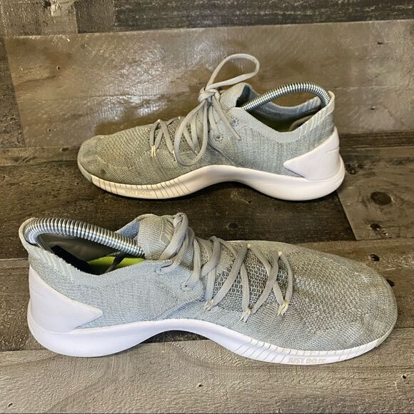 Nike free Womens 8.5 TR flyknit 3 942887-002 grey and white lace up - Picture 5 of 8